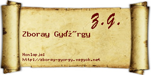 Zboray György névjegykártya