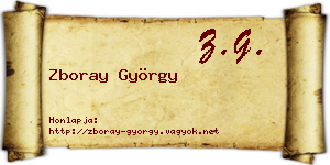 Zboray György névjegykártya